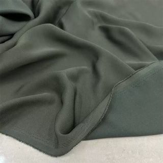 Yardblox Exclusive Made in Japan Luxury Designer Solid Olive Green Non-Stretch Triacetate Polyester Blended Crepe Satin DS12407