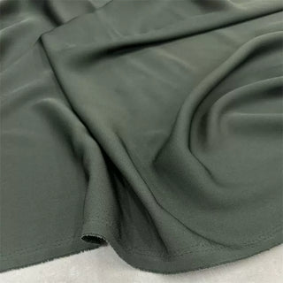 Yardblox Exclusive Made in Japan Luxury Designer Solid Olive Green Non-Stretch Triacetate Polyester Blended Crepe Satin DS12407