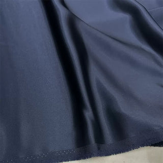 Yardblox Exclusive Made in Japan Luxury Designer Solid Navy Blue Non-Stretch Triacetate Polyester Blended Satin DS12411 - Yardblox Fabrics