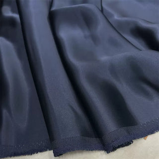 Yardblox Exclusive Made in Japan Luxury Designer Solid Navy Blue Non-Stretch Triacetate Polyester Blended Satin DS12411 - Yardblox Fabrics