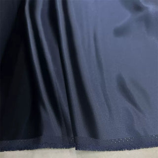 Yardblox Exclusive Made in Japan Luxury Designer Solid Navy Blue Non-Stretch Triacetate Polyester Blended Satin DS12411