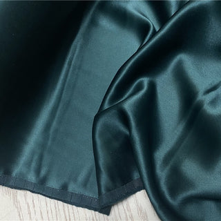 Yardblox Exclusive Made in Japan Luxury Designer Solid Dark Green Non-Stretch Triacetate Polyester Blended Satin DS12412