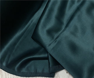 Yardblox Exclusive Made in Japan Luxury Designer Solid Dark Green Non-Stretch Triacetate Polyester Blended Satin DS12412