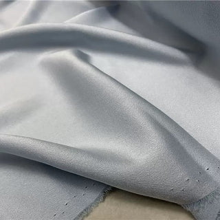 Yardblox Exclusive Made in Japan Luxury Designer Solid Pastel Blue Non-Stretch Triacetate Polyester Blended Crepe Satin DS12415