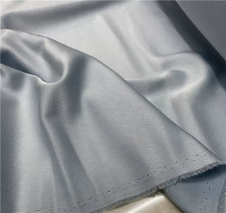 Yardblox Exclusive Made in Japan Luxury Designer Solid Pastel Blue Non-Stretch Triacetate Polyester Blended Crepe Satin DS12415 - Yardblox Fabrics