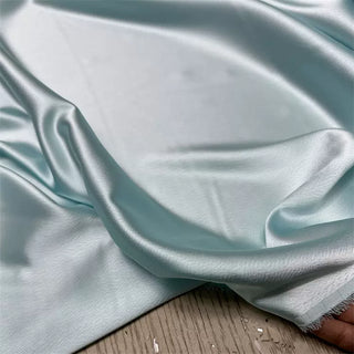 Yardblox Exclusive Made in Japan Luxury Designer Solid Pale Sky Blue Non-Stretch Triacetate Polyester Blended Satin DS12416