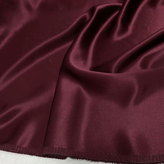 Yardblox Exclusive Made in Japan Luxury Designer Solid Burgundy Non-Stretch Triacetate Polyester Blended Satin DS12417 - Yardblox Fabrics