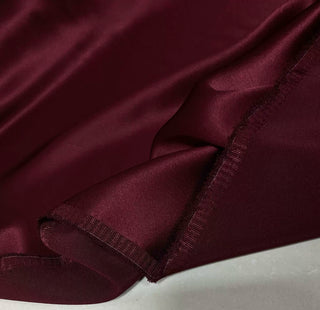 Yardblox Exclusive Made in Japan Luxury Designer Solid Burgundy Non-Stretch Triacetate Polyester Blended Satin DS12417