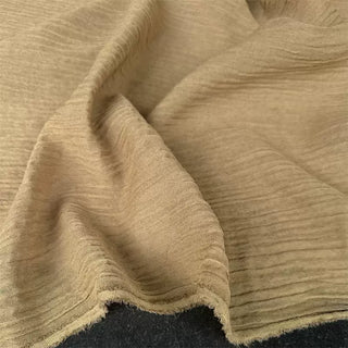 Yardblox Exclusive Made in Japan Luxury Designer Solid Camel Non-Stretch Triacetate Polyester Blended Crepon DS12420 - Yardblox Fabrics