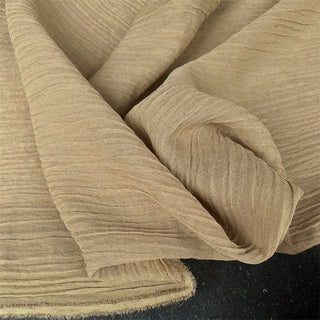 Yardblox Exclusive Made in Japan Luxury Designer Solid Camel Non-Stretch Triacetate Polyester Blended Crepon DS12420 - Yardblox Fabrics