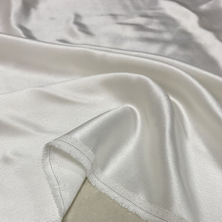 Yardblox Exclusive Made in Japan Luxury Designer Solid White Non-Stretch Triacetate Polyester Blended Satin DS12421