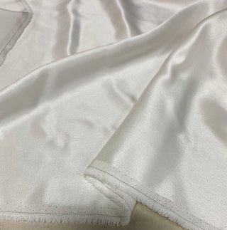 Yardblox Exclusive Made in Japan Luxury Designer Solid White Non-Stretch Triacetate Polyester Blended Satin DS12421 - Yardblox Fabrics