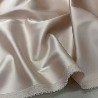 Yardblox Exclusive Made in Japan Luxury Designer Solid Nude Pink Non-Stretch Triacetate Polyester Blended Satin DS12422