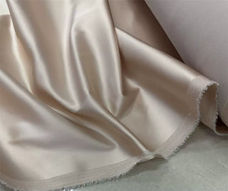 Yardblox Exclusive Made in Japan Luxury Designer Solid Nude Pink Non-Stretch Triacetate Polyester Blended Satin DS12422 - Yardblox Fabrics