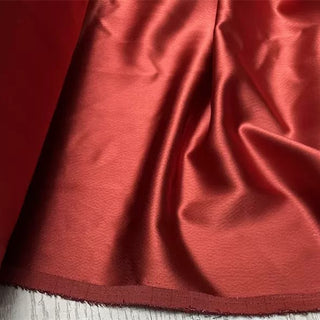 Yardblox Exclusive Made in Japan Luxury Designer Solid Red Non-Stretch Triacetate Polyester Blended Satin DS12423