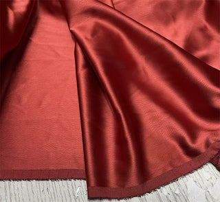 Yardblox Exclusive Made in Japan Luxury Designer Solid Red Non-Stretch Triacetate Polyester Blended Satin DS12423 - Yardblox Fabrics