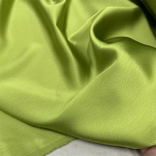 Yardblox Exclusive Made in Japan Luxury Designer Solid Green Non-Stretch Triacetate Polyester Blended Satin DS12424