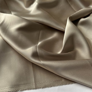 Yardblox Exclusive Made in Japan Luxury Designer Solid Champagne Non-Stretch Triacetate Polyester Blended Satin DS12425