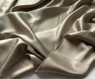 Yardblox Exclusive Made in Japan Luxury Designer Solid Champagne Non-Stretch Triacetate Polyester Blended Satin DS12425 - Yardblox Fabrics