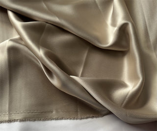 Yardblox Exclusive Made in Japan Luxury Designer Solid Champagne Non-Stretch Triacetate Polyester Blended Satin DS12425