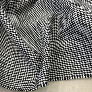 Yardblox Exclusive Made in France Fashion Designer Houndstooth Black/White Non-Stretch Linen Cotton Blended Plain Woven DS12431