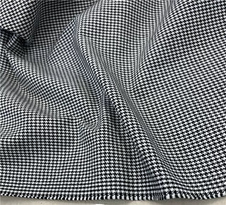 Yardblox Exclusive Made in France Fashion Designer Houndstooth Black/White Non-Stretch Linen Cotton Blended Plain Woven DS12431