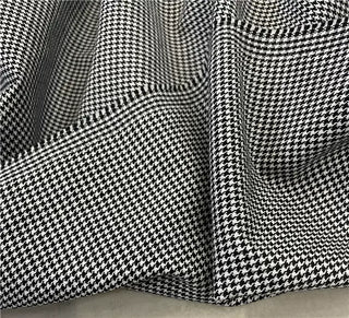 Yardblox Exclusive Made in France Fashion Designer Houndstooth Black/White Non-Stretch Linen Cotton Blended Plain Woven DS12431