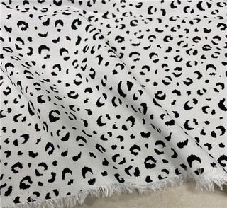 Yardblox Exclusive Made in France Fashion Designer Animal White/Black Non-Stretch Linen Plain Woven DS12432 - Yardblox Fabrics