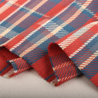 Yardblox Exclusive Made in Japan Fashion Designer Plaid/Checkered Red/Multi Color Non-Stretch Cotton Twill DS13403