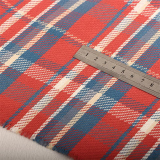 Yardblox Exclusive Made in Japan Fashion Designer Plaid/Checkered Red/Multi Color Non-Stretch Cotton Twill DS13403