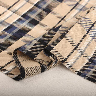 Yardblox Exclusive Made in Japan Fashion Designer Plaid/Checkered Khaki/Multi Color Non-Stretch Cotton Twill DS13404