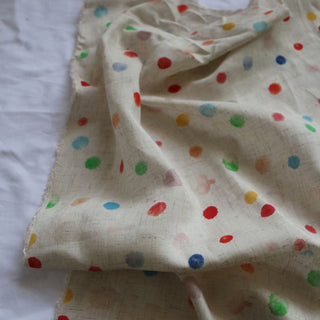 Yardblox Exclusive Made in Korea Fashion Designer Dot/Polka Dot Linen/Multi Color Non-Stretch Rayon Linen Blended Plain Woven DS16410 - Yardblox Fabrics