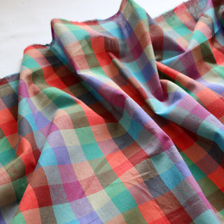 Yardblox Exclusive Made in Korea Fashion Designer Plaid/Checkered Multi Color Non-Stretch Cotton Plain Woven DS16413