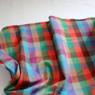 Yardblox Exclusive Made in Korea Fashion Designer Plaid/Checkered Multi Color Non-Stretch Cotton Plain Woven DS16413