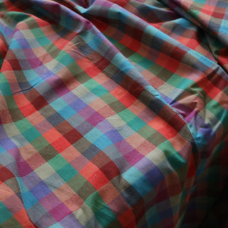 Yardblox Exclusive Made in Korea Fashion Designer Plaid/Checkered Multi Color Non-Stretch Cotton Plain Woven DS16413