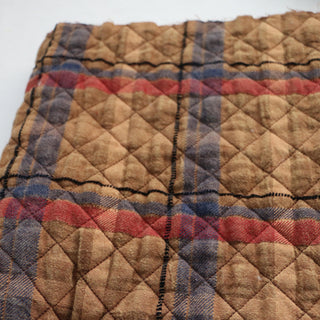 Yardblox Exclusive Made in Korea Fashion Designer Plaid/Checkered Brown/Multi Color Non-Stretch Sand Washed Cotton Quilting Fabric DS16423 - Yardblox Fabrics