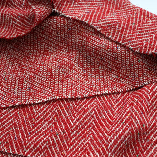 Yardblox Exclusive Made in Korea Fashion Designer Herribone Red/Multi Color Stretch Wool Polyester Blended Tweed DS16427