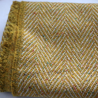 Yardblox Exclusive Made in Korea Fashion Designer Herribone Yellow/Multi Color Stretch Wool Polyester Blended Tweed DS16429