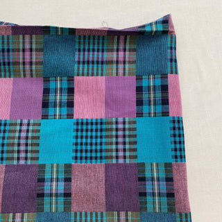 Yardblox Exclusive Made in Korea Fashion Designer Plaid/Checkered Purple/Multi Color Non-Stretch Cotton Double Gauze DS16462