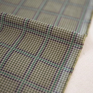 Yardblox Exclusive Made in Japan KOKKA Houndstooth Green/Multi Color Non-Stretch Cotton Pinwale Corduroy DS20401