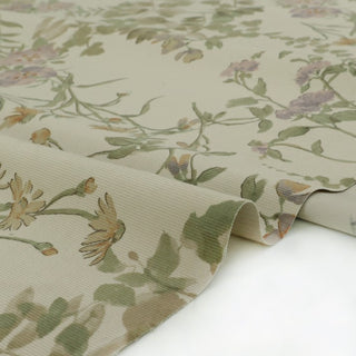 Yardblox Exclusive Made in Japan HOKKOH Floral Light Khaki/Multi Color Non-Stretch Cotton Pinwale Corduroy DS21411 - Yardblox Fabrics