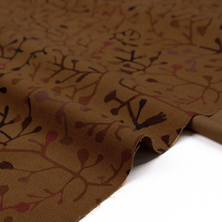 Yardblox Exclusive Made in Japan HOKKOH Botanical Brown/Multi Color Non-Stretch Cotton Pinwale Corduroy DS21414