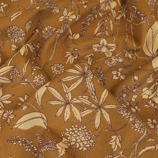 Yardblox Exclusive Made in Japan HOKKOH Floral Bronze/Multi Color Non-Stretch Cotton Pinwale Corduroy DS21419 - Yardblox Fabrics