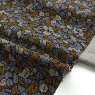 Yardblox Exclusive Made in Japan HOKKOH Floral Brown/Multi Color Non-Stretch Cotton Pinwale Corduroy DS21427