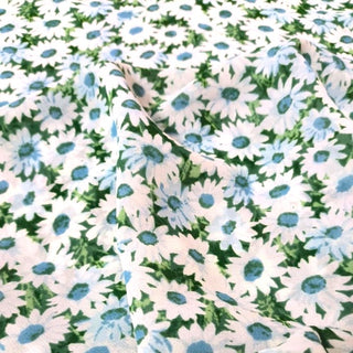 Yardblox Exclusive Reformation Floral Green/White/Blue Non-Stretch Viscose Georgette DS23406